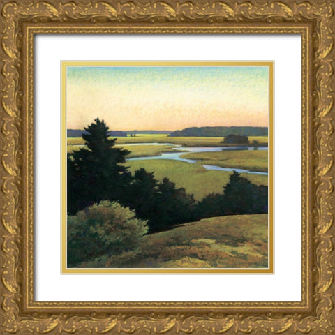 Evening Tide Gold Ornate Wood Framed Art Print with Double Matting by Wadlington, Sandy