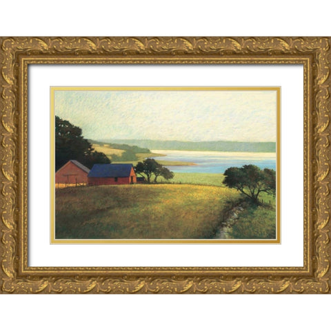 Salt Water Farm Gold Ornate Wood Framed Art Print with Double Matting by Wadlington, Sandy