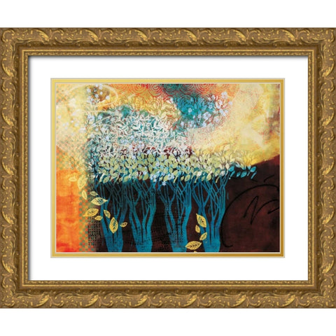My Grandmothers Orchard Gold Ornate Wood Framed Art Print with Double Matting by Willson, Valerie