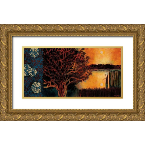 Burning Heart Gold Ornate Wood Framed Art Print with Double Matting by Willson, Valerie