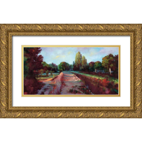 Morning Light Gold Ornate Wood Framed Art Print with Double Matting by Young, Donna