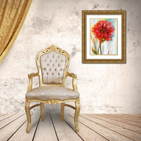 Dalia Gold Ornate Wood Framed Art Print with Double Matting by Zielinska, Maria