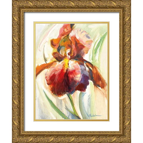 Colors of Iris II Gold Ornate Wood Framed Art Print with Double Matting by Zielinska, Maria