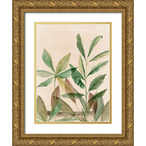 Colourful Tropics I  Gold Ornate Wood Framed Art Print with Double Matting by Aria K