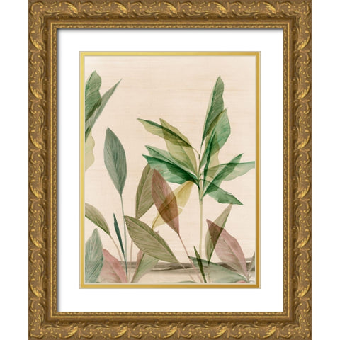 Colourful Tropics II  Gold Ornate Wood Framed Art Print with Double Matting by Aria K