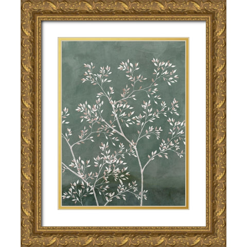 Delicate Tree II  Gold Ornate Wood Framed Art Print with Double Matting by Aria K