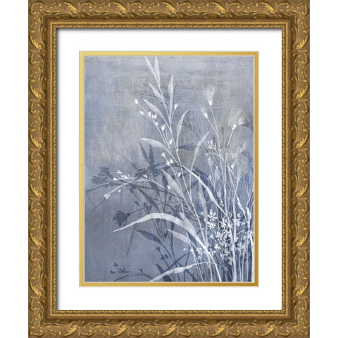 Cool Floral I Gold Ornate Wood Framed Art Print with Double Matting by Aria K
