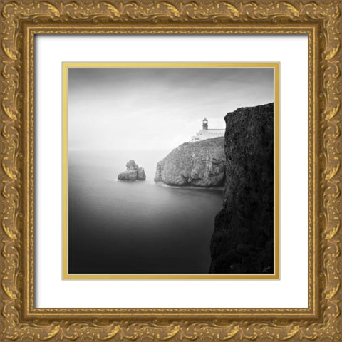 Lighthouse Gold Ornate Wood Framed Art Print with Double Matting by Praxis Studio