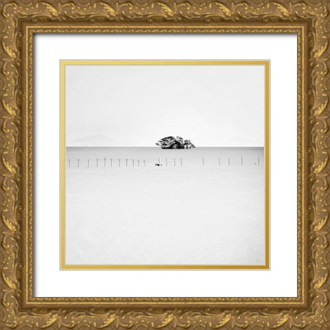 Floating Tree Gold Ornate Wood Framed Art Print with Double Matting by Praxis Studio