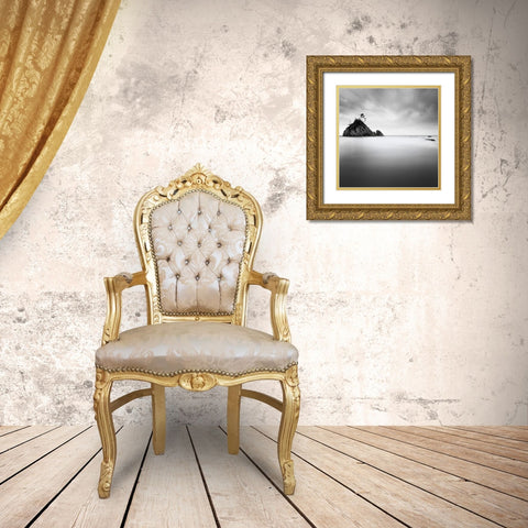 Rocky Island Gold Ornate Wood Framed Art Print with Double Matting by Praxis Studio