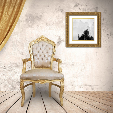 Misty Mountains I Gold Ornate Wood Framed Art Print with Double Matting by Praxis Studio