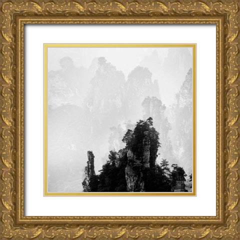 Misty Mountains I Gold Ornate Wood Framed Art Print with Double Matting by Praxis Studio