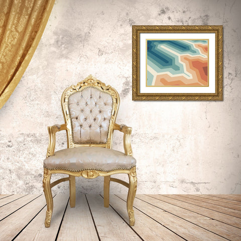 Funky Geo I Gold Ornate Wood Framed Art Print with Double Matting by Peal, Emma
