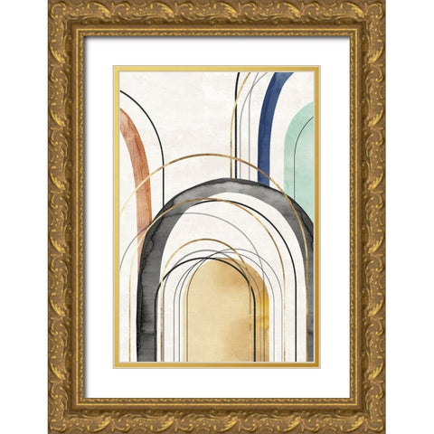 Golden Arches I  Gold Ornate Wood Framed Art Print with Double Matting by Peal, Emma