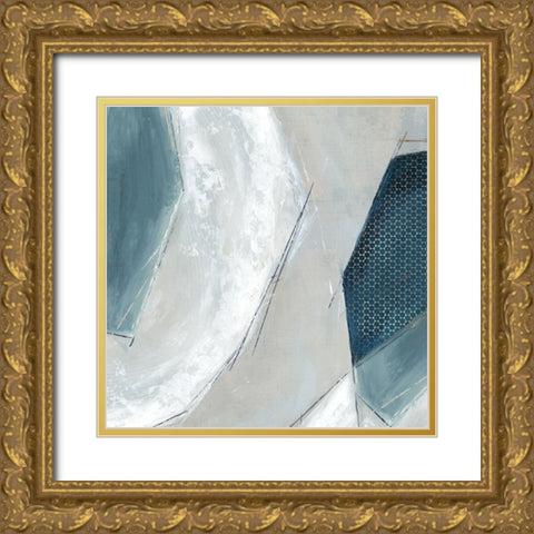 Trio of Blue II Gold Ornate Wood Framed Art Print with Double Matting by Peal, Emma