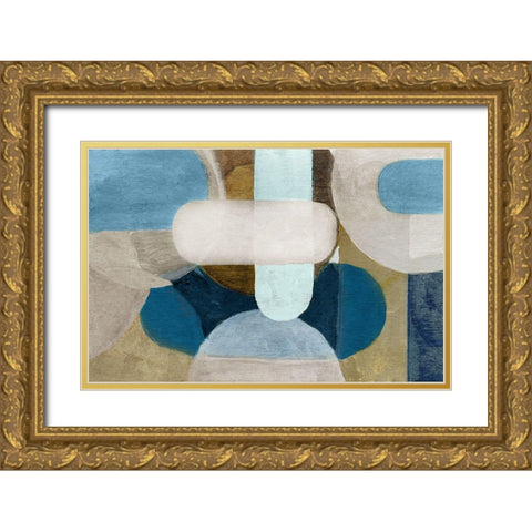 Hues of Indgio I  Gold Ornate Wood Framed Art Print with Double Matting by Pattinian, Merri