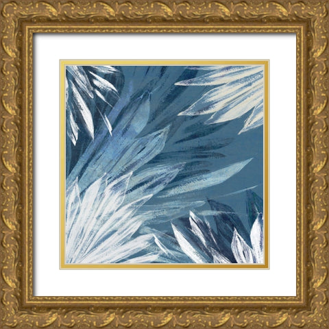 Small Blue Palms I  Gold Ornate Wood Framed Art Print with Double Matting by Black, Alex
