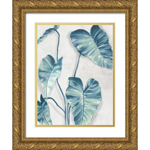 Blue Tropics  Gold Ornate Wood Framed Art Print with Double Matting by Black, Alex