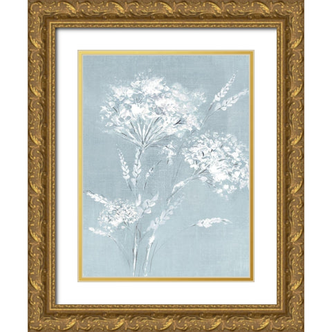 Wild Blue Flowers  Gold Ornate Wood Framed Art Print with Double Matting by Black, Alex
