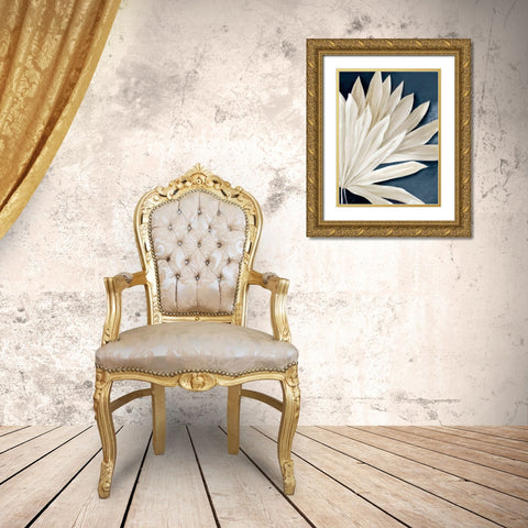 Blue Dry Palms II Gold Ornate Wood Framed Art Print with Double Matting by Black, Alex