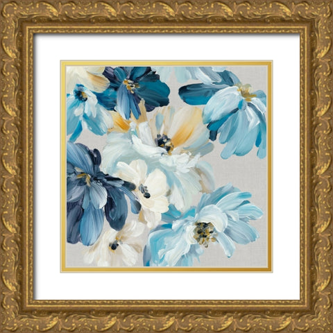 Symphony of Blues I Gold Ornate Wood Framed Art Print with Double Matting by Black, Alex