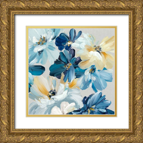 Symphony of Blues II Gold Ornate Wood Framed Art Print with Double Matting by Black, Alex