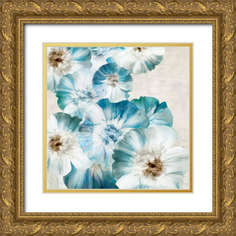 Blue Blossom Bliss Gold Ornate Wood Framed Art Print with Double Matting by Black, Alex