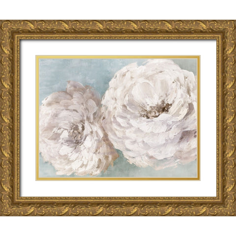 Enchanting Peonies Gold Ornate Wood Framed Art Print with Double Matting by Black, Alex