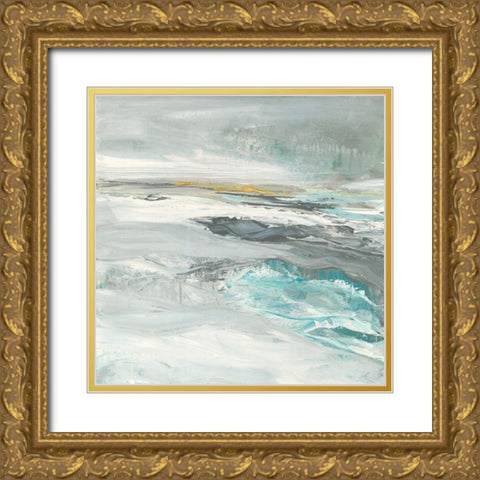Ocean III Gold Ornate Wood Framed Art Print with Double Matting by Rowan, Grace