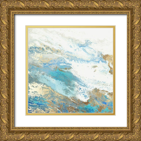 Intro Blue  I  Gold Ornate Wood Framed Art Print with Double Matting by Rowan, Grace