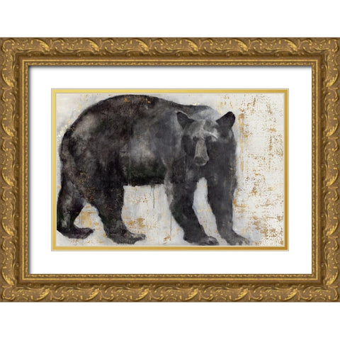 Bear Crossing II Gold Ornate Wood Framed Art Print with Double Matting by Hawksley, Beverley