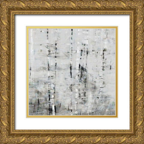 Birch Perspective Grey III Gold Ornate Wood Framed Art Print with Double Matting by Bingham, John