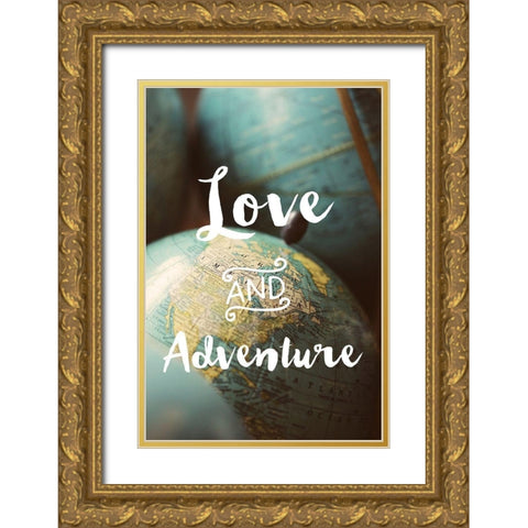 Love and Adventure Gold Ornate Wood Framed Art Print with Double Matting by Bock, Alicia