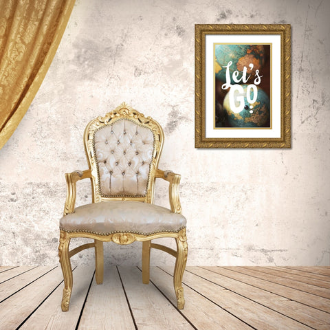 Lets Go on an Adventure Gold Ornate Wood Framed Art Print with Double Matting by Bock, Alicia