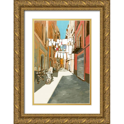 Summer in Naples Gold Ornate Wood Framed Art Print with Double Matting by Errico and Slyp