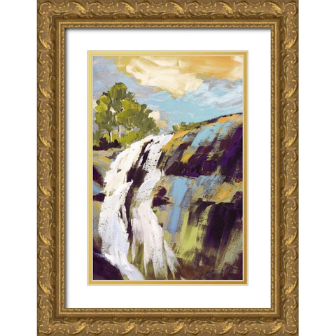 Falls Gold Ornate Wood Framed Art Print with Double Matting by Broome, Marianne