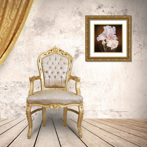 White Iris II Gold Ornate Wood Framed Art Print with Double Matting by Broome, Marianne
