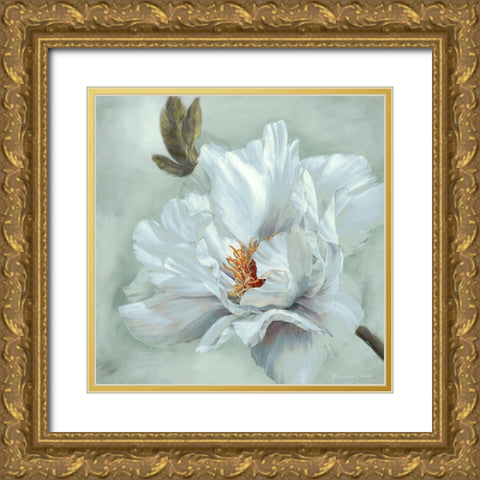 Precious Peony II Gold Ornate Wood Framed Art Print with Double Matting by Broome, Marianne