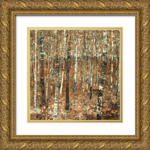 Fall Forest Gold Ornate Wood Framed Art Print with Double Matting by Delton, Carmen