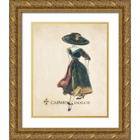 Glamour Collection II Gold Ornate Wood Framed Art Print with Double Matting by Dolce, Carmen