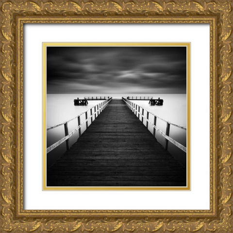 Hamworthy Gold Ornate Wood Framed Art Print with Double Matting by Cherry, Rob