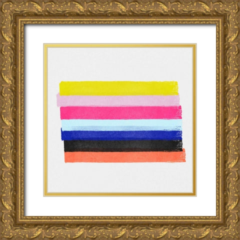 Linear Illusions III Gold Ornate Wood Framed Art Print with Double Matting by Essue, Christina