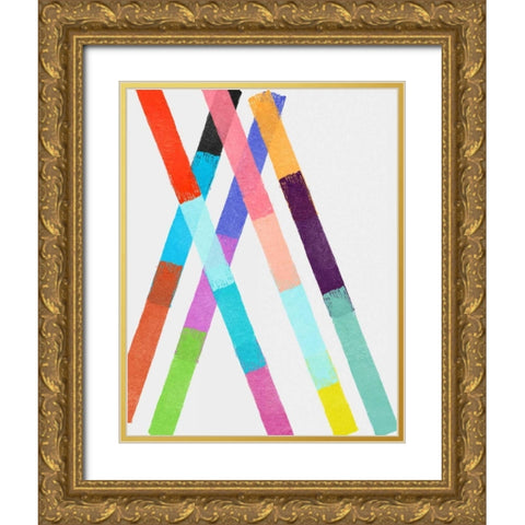 Blocking III Gold Ornate Wood Framed Art Print with Double Matting by Essue, Christina