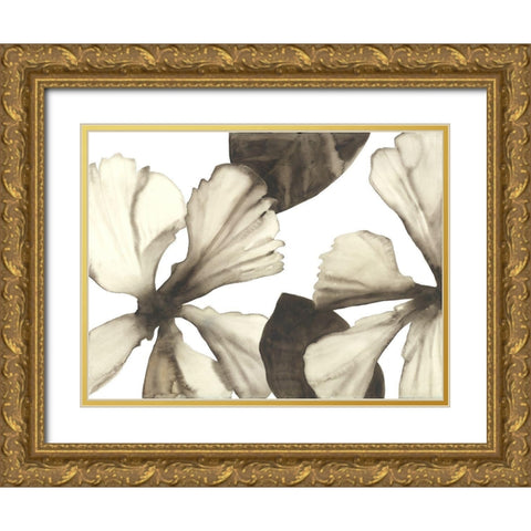Hibiscus I Gold Ornate Wood Framed Art Print with Double Matting by Hendrick, Cathy