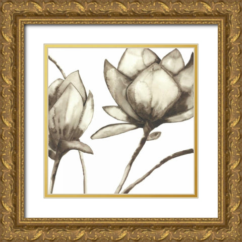 Magnolia II Gold Ornate Wood Framed Art Print with Double Matting by Hendrick, Cathy