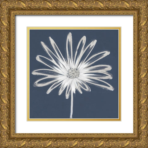 Silver Blooms II Gold Ornate Wood Framed Art Print with Double Matting by Hendrick, Cathy