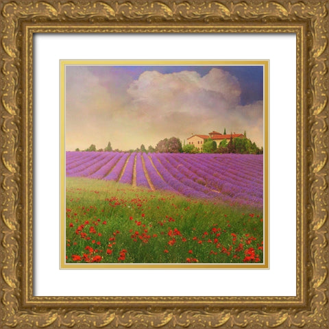 Lavender Fields IV Gold Ornate Wood Framed Art Print with Double Matting by Vest, Chris