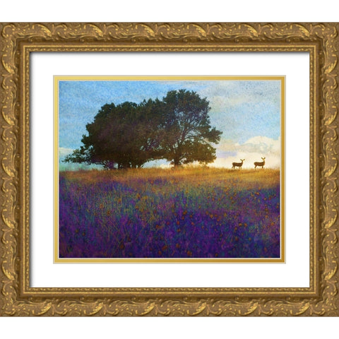 Tree Hill Flowers Gold Ornate Wood Framed Art Print with Double Matting by Vest, Chris