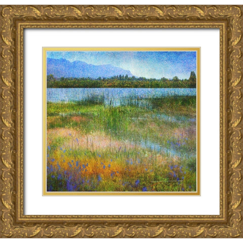 Lake Near Mesa Verde Gold Ornate Wood Framed Art Print with Double Matting by Vest, Chris