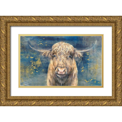 Highland Taurus Gold Ornate Wood Framed Art Print with Double Matting by Peregojina, Dina